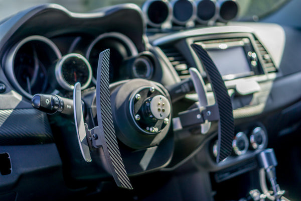 Telescoping paddle shifter launch for the Mitsubishi