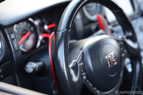 Nissan R35 GTR Carbon Fiber Composite Extended Paddle Shifters - Shift Koncepts