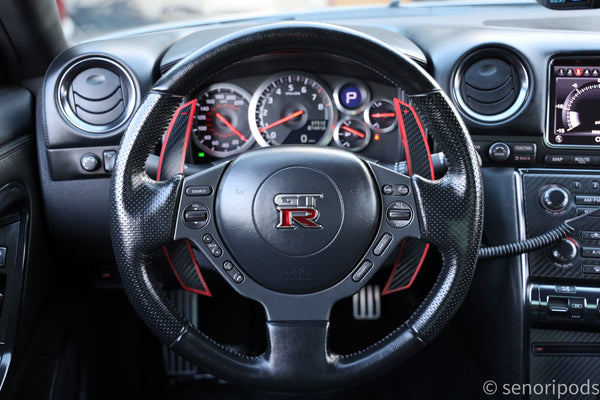 Nissan R35 GTR Fiberglass Composite Extended Paddle Shifters - Shift Koncepts