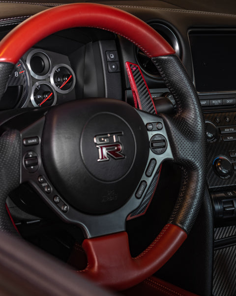 Nissan R35 GTR Carbon Fiber Composite Extended Paddle Shifters - Shift Koncepts