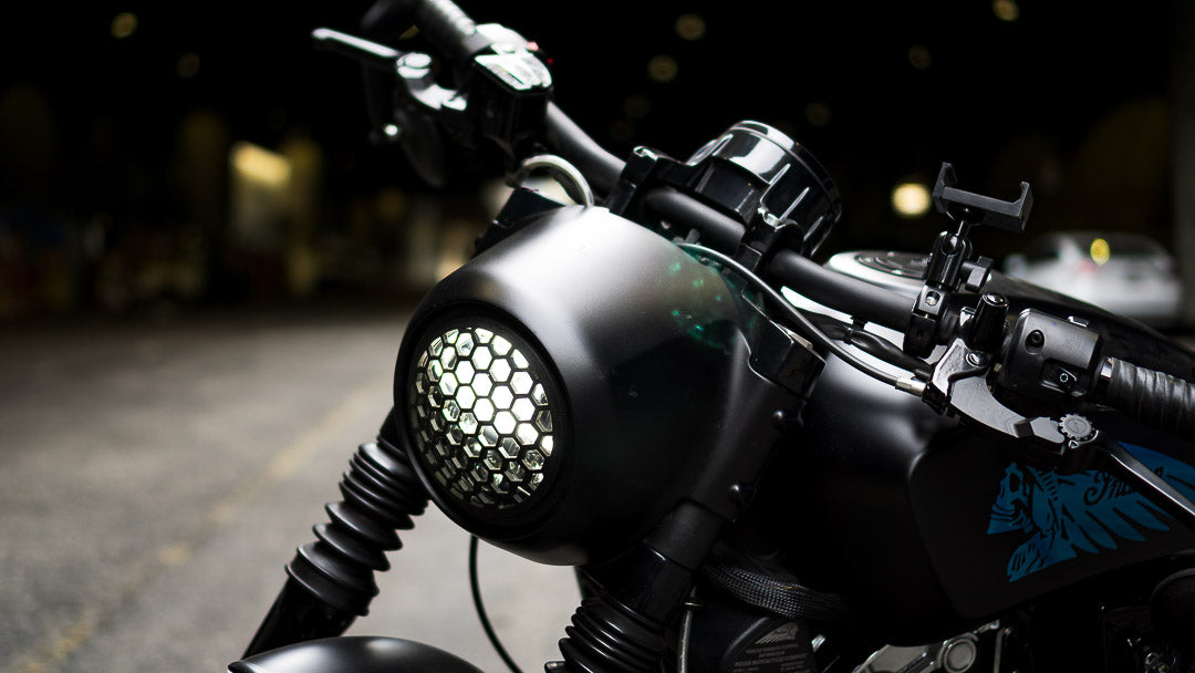 Indian Scout Bobber Headlight Cover - Honeycomb