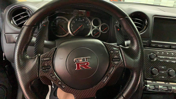 Nissan R35 GTR Carbon Fiber Composite Extended Paddle Shifters - Shift Koncepts