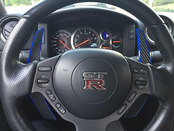 Nissan R35 GTR Fiberglass Composite Extended Paddle Shifters - Shift Koncepts