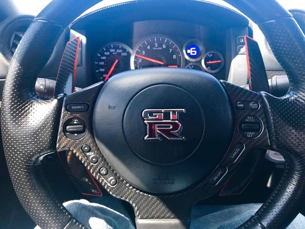 Nissan R35 GTR Fiberglass Composite Extended Paddle Shifters - Shift Koncepts